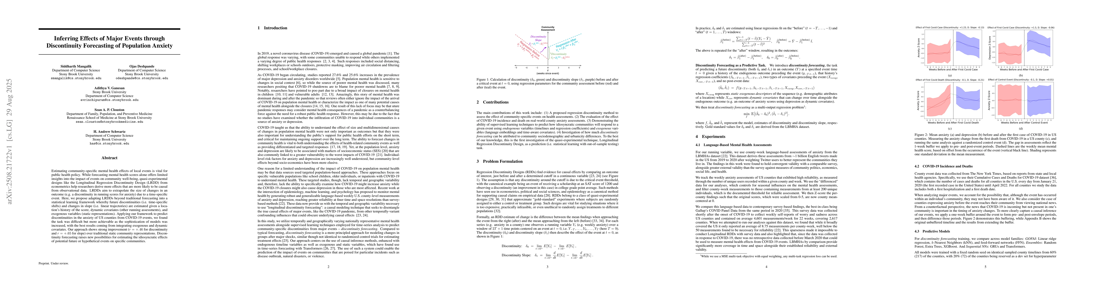 Thumbnail for Inferring Effects of Major Events through Discontinuity Forecasting of
  Population Anxiety