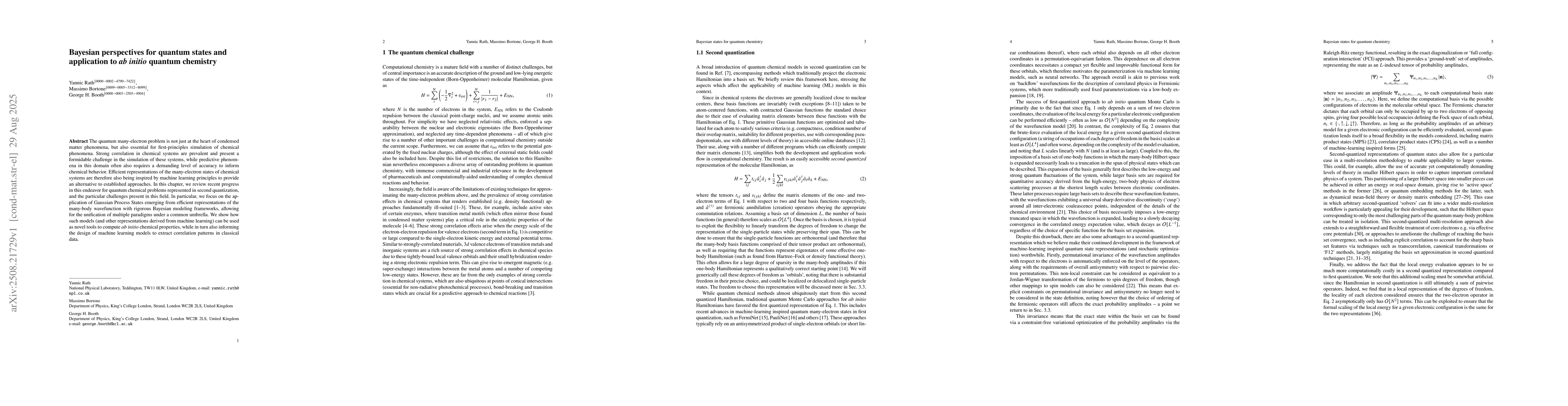 Thumbnail for Bayesian perspectives for quantum states and application to ab initio
  quantum chemistry