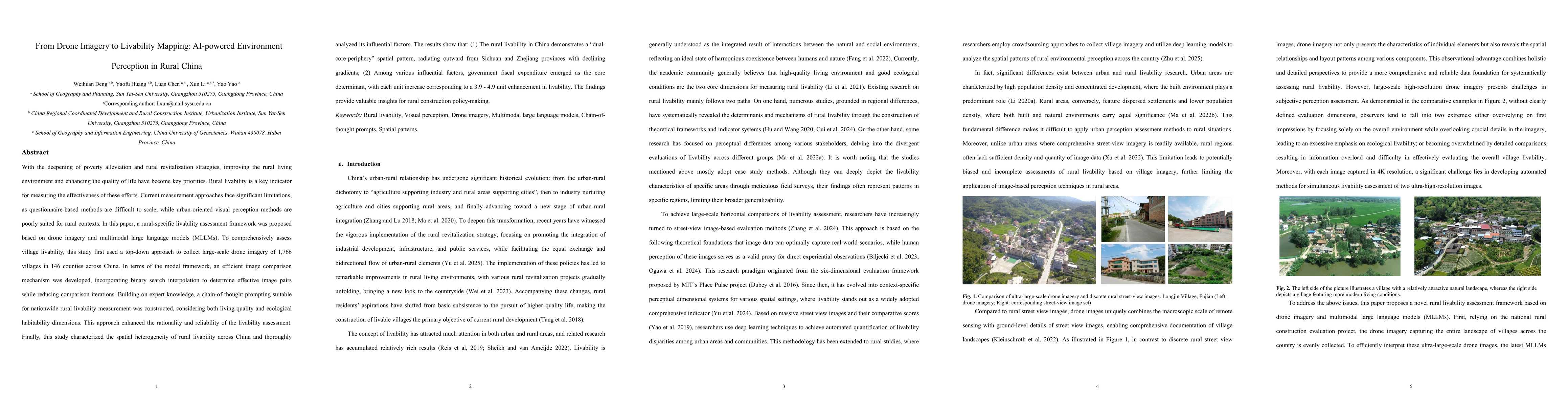 Thumbnail for From Drone Imagery to Livability Mapping: AI-powered Environment
  Perception in Rural China