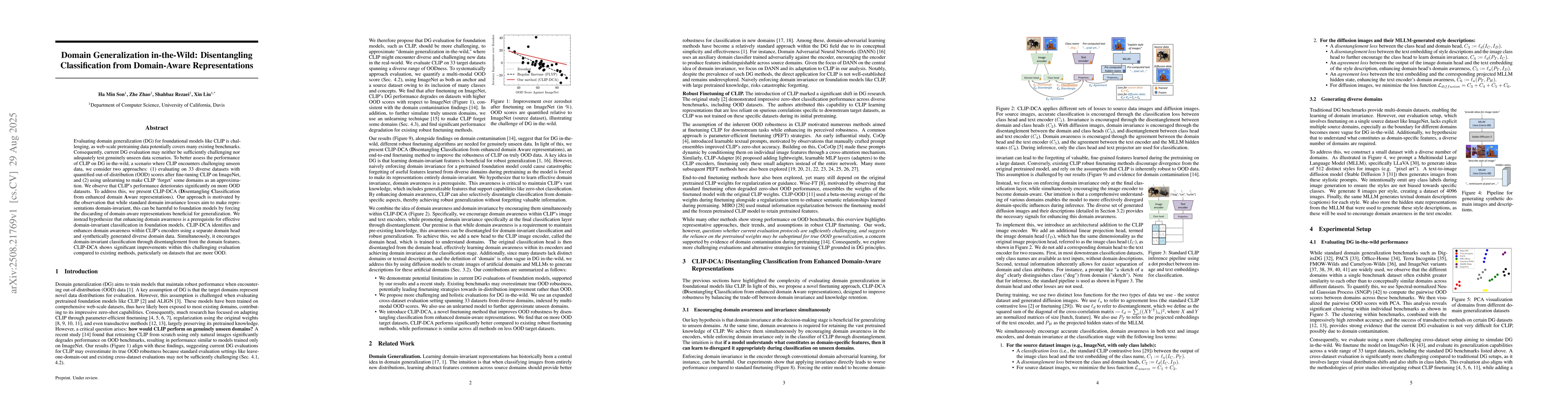 Thumbnail for Domain Generalization in-the-Wild: Disentangling Classification from
  Domain-Aware Representations