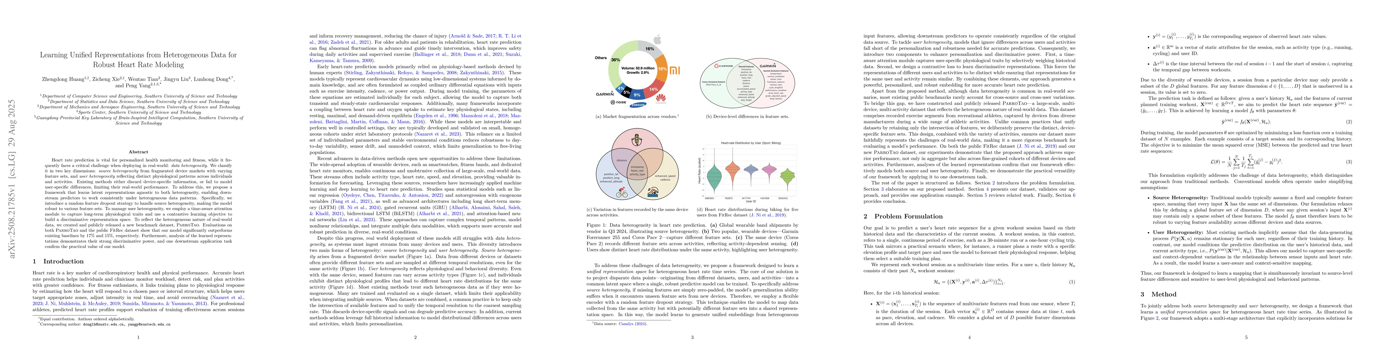 Thumbnail for Learning Unified Representations from Heterogeneous Data for Robust
  Heart Rate Modeling