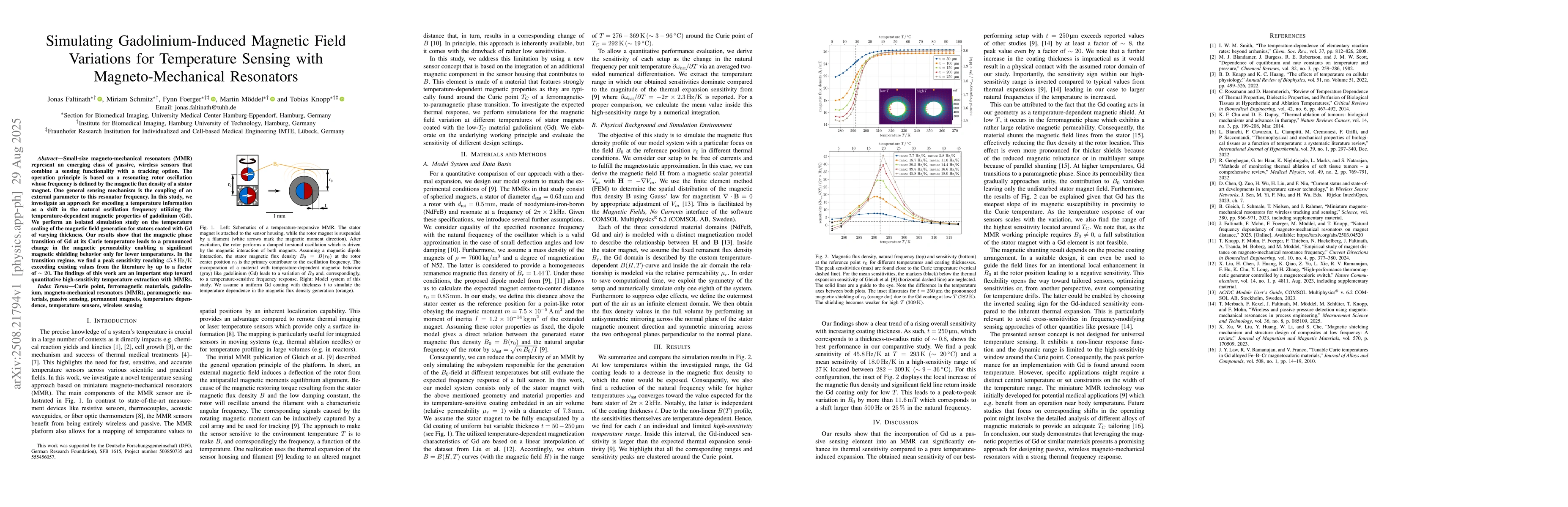 Thumbnail for Simulating Gadolinium-Induced Magnetic Field Variations for Temperature
  Sensing with Magneto-Mechanical Resonators