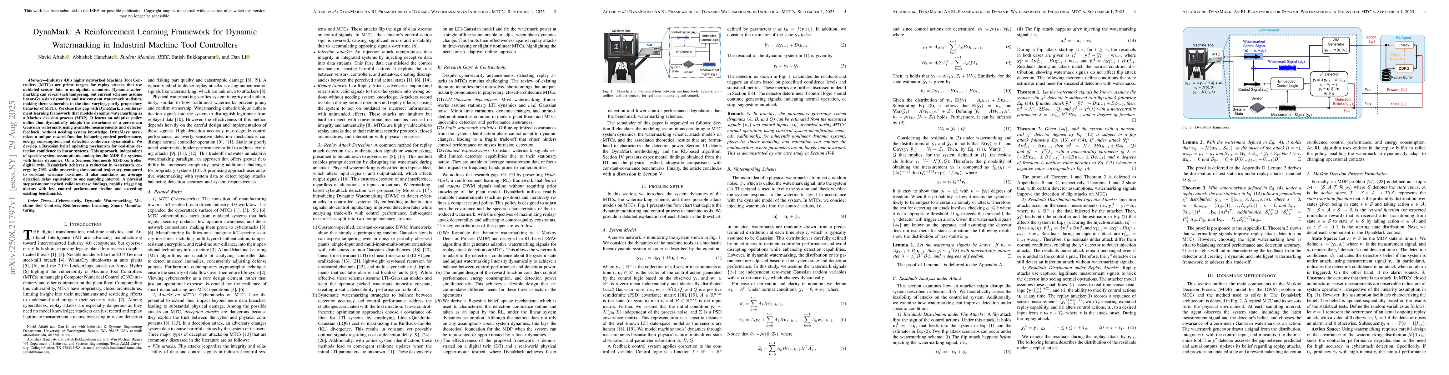 Thumbnail for DynaMark: A Reinforcement Learning Framework for Dynamic Watermarking in
  Industrial Machine Tool Controllers