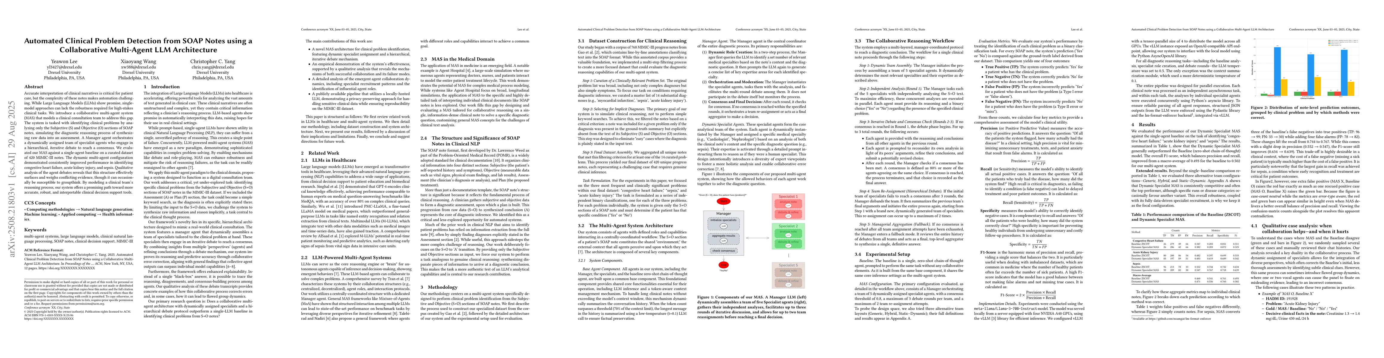 Thumbnail for Automated Clinical Problem Detection from SOAP Notes using a
  Collaborative Multi-Agent LLM Architecture