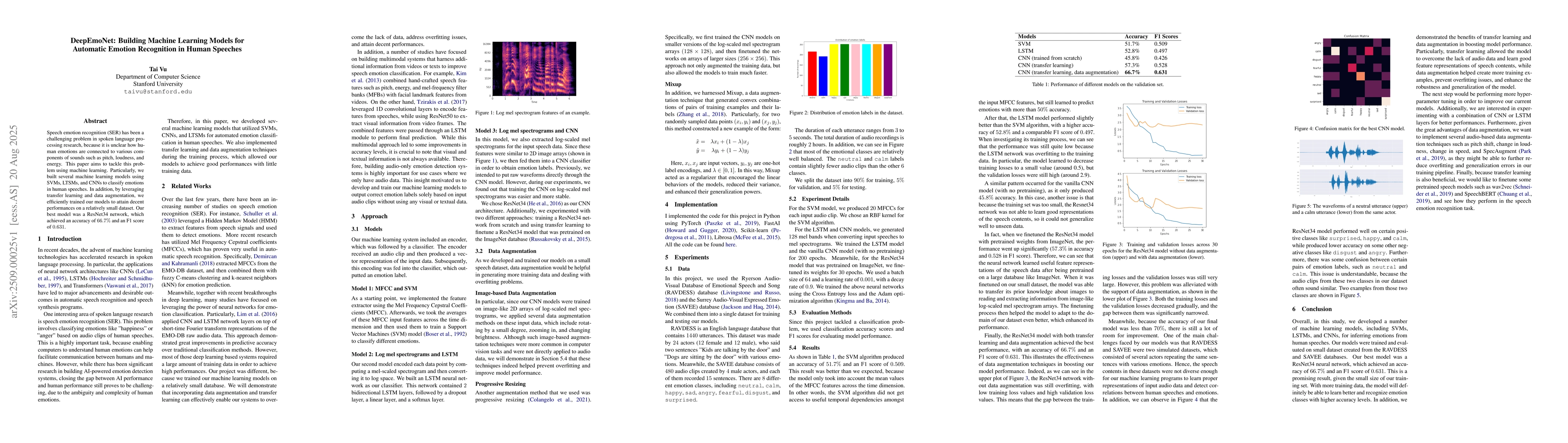 Thumbnail for DeepEmoNet: Building Machine Learning Models for Automatic Emotion
  Recognition in Human Speeches
