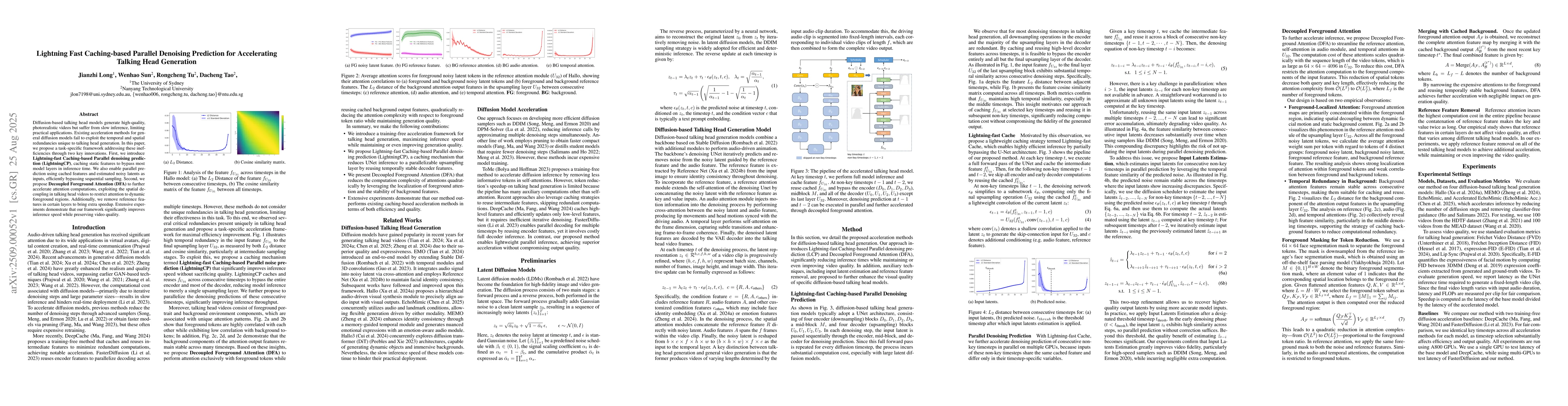 Thumbnail for Lightning Fast Caching-based Parallel Denoising Prediction for
  Accelerating Talking Head Generation