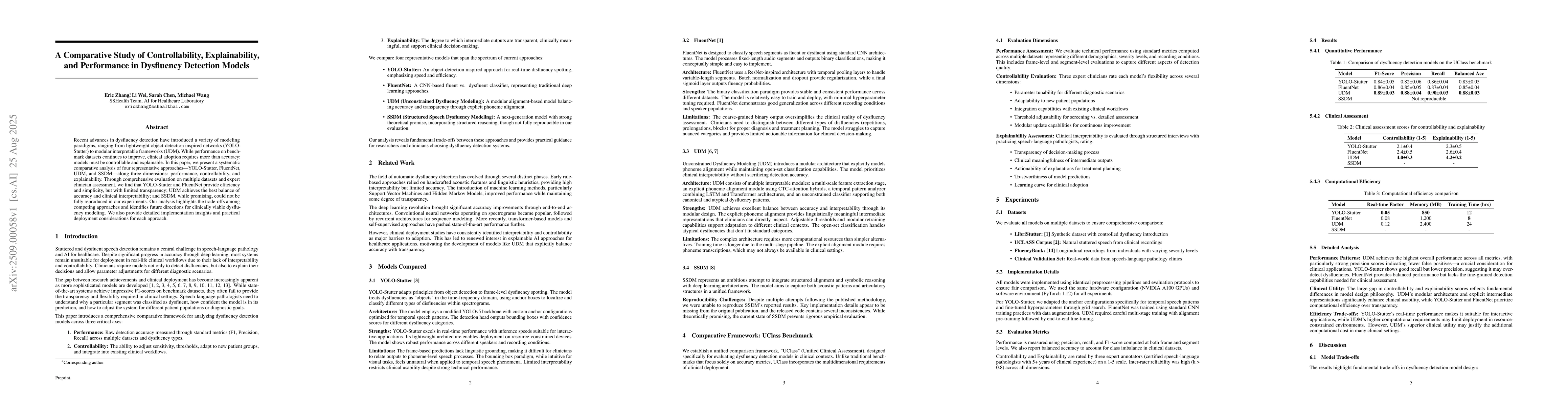 Thumbnail for A Comparative Study of Controllability, Explainability, and Performance
  in Dysfluency Detection Models