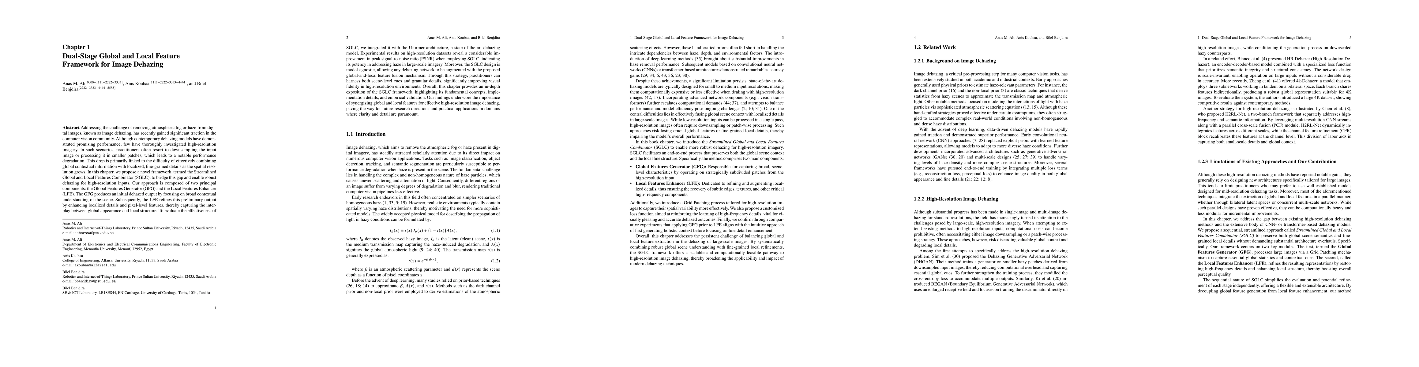 Thumbnail for Dual-Stage Global and Local Feature Framework for Image Dehazing