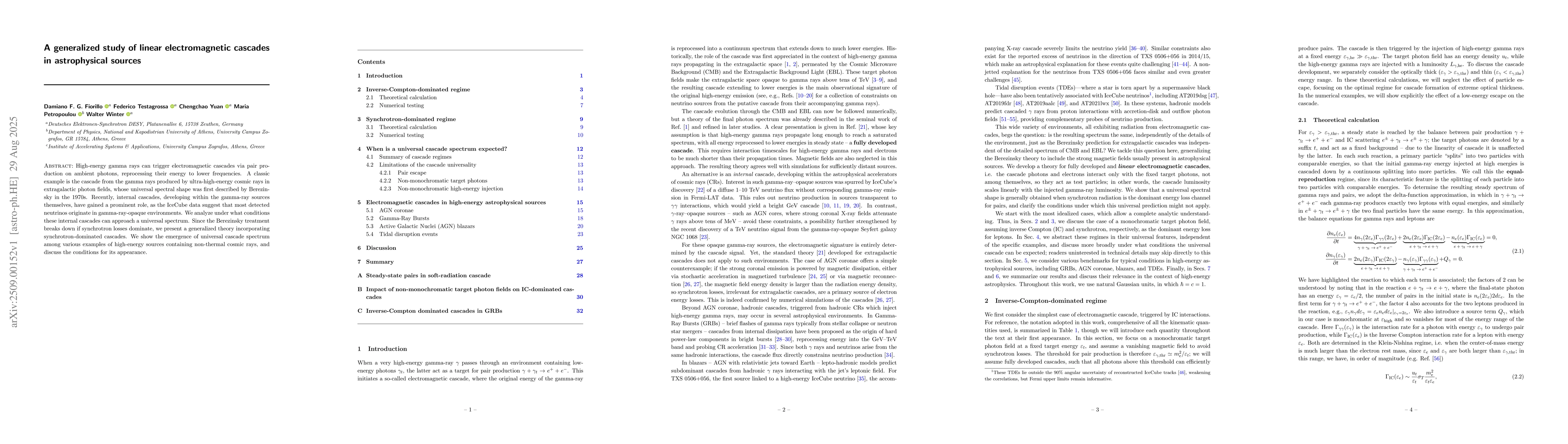Thumbnail for A generalized study of linear electromagnetic cascades in astrophysical
  sources