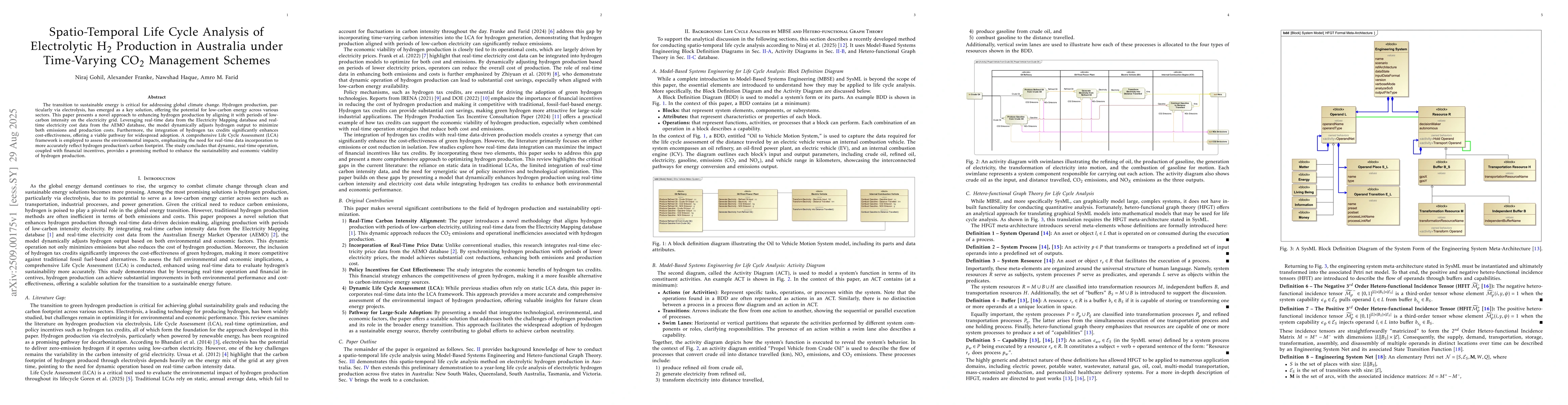 Thumbnail for Spatio-Temporal Life Cycle Analysis of Electrolytic H2 Production in
  Australia under Time-Varying CO2 Management Schemes