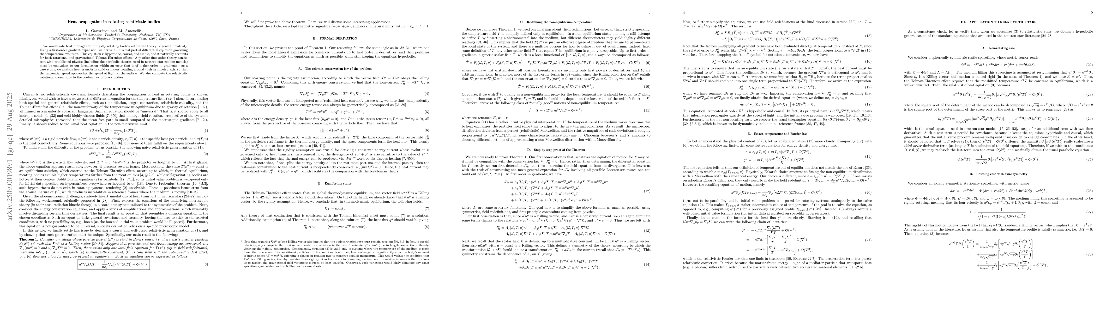 Thumbnail for Heat propagation in rotating relativistic bodies