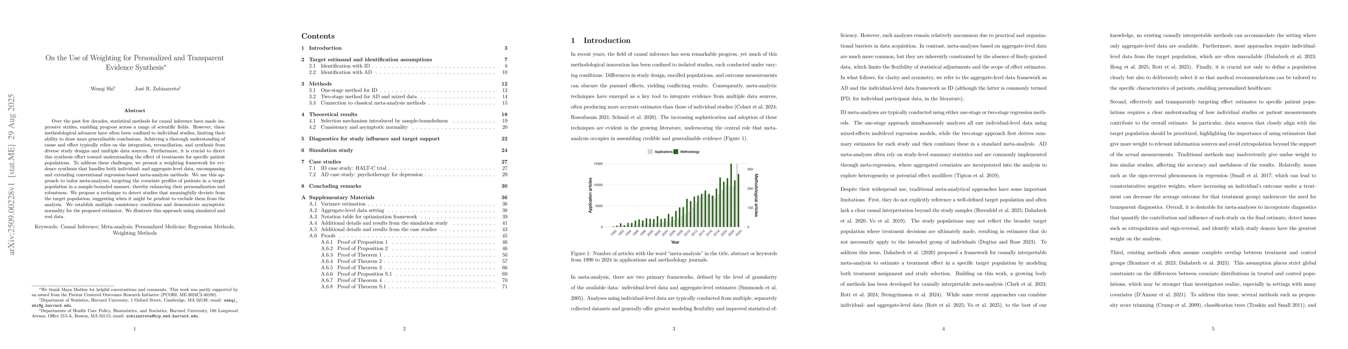 Thumbnail for On the Use of Weighting for Personalized and Transparent Evidence
  Synthesis