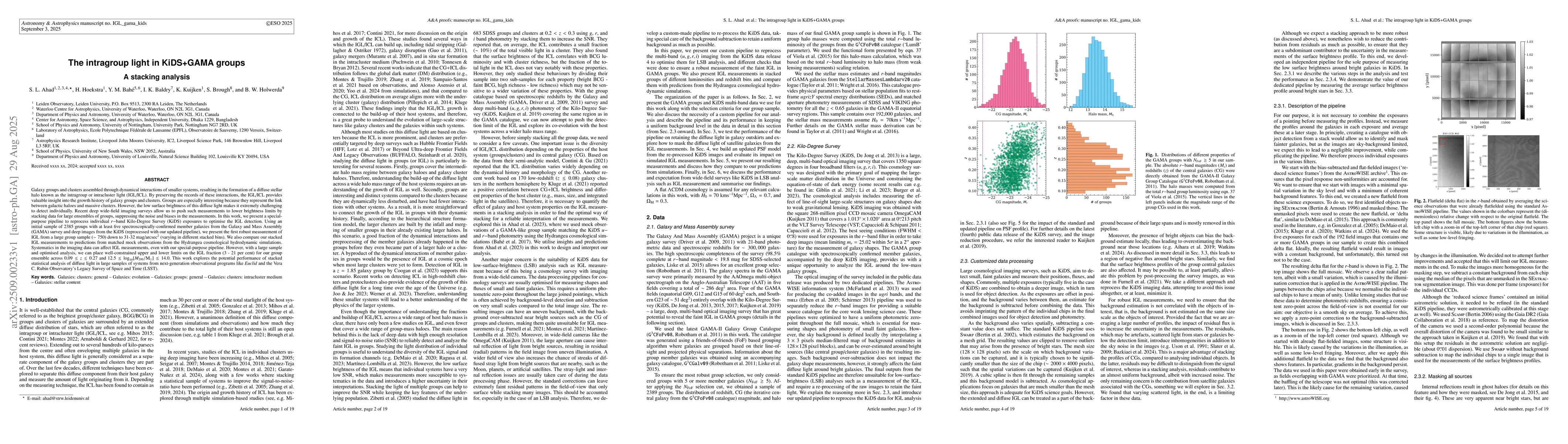 Thumbnail for The intragroup light in KiDS+GAMA groups: A stacking analysis