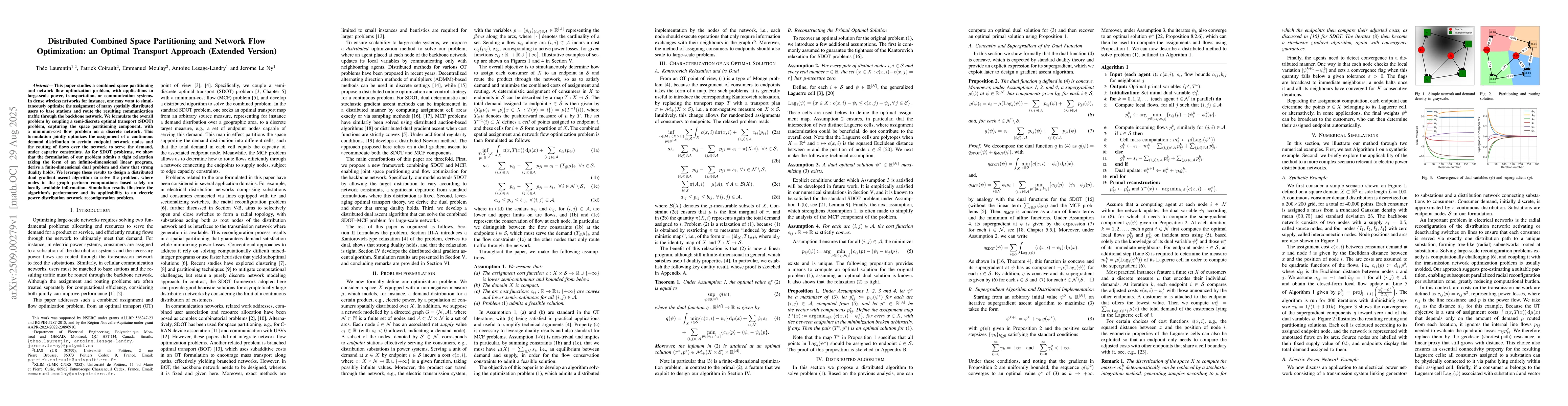 Thumbnail for Distributed Combined Space Partitioning and Network Flow Optimization:
  an Optimal Transport Approach (Extended Version)