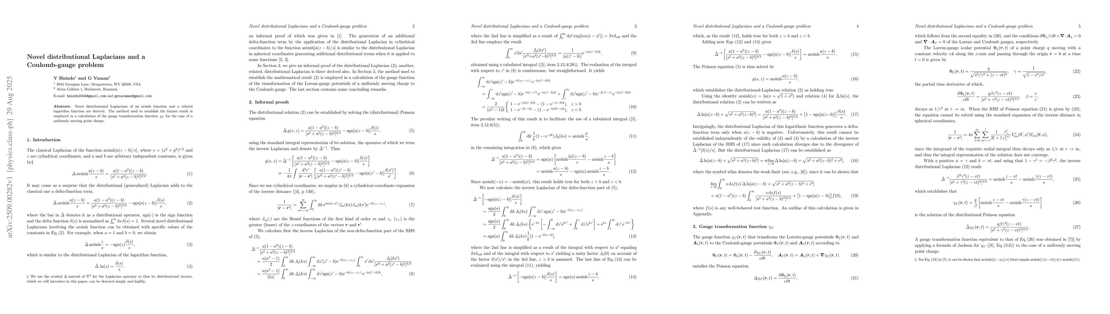 Thumbnail for Novel distributional Laplacians and a Coulomb-gauge problem