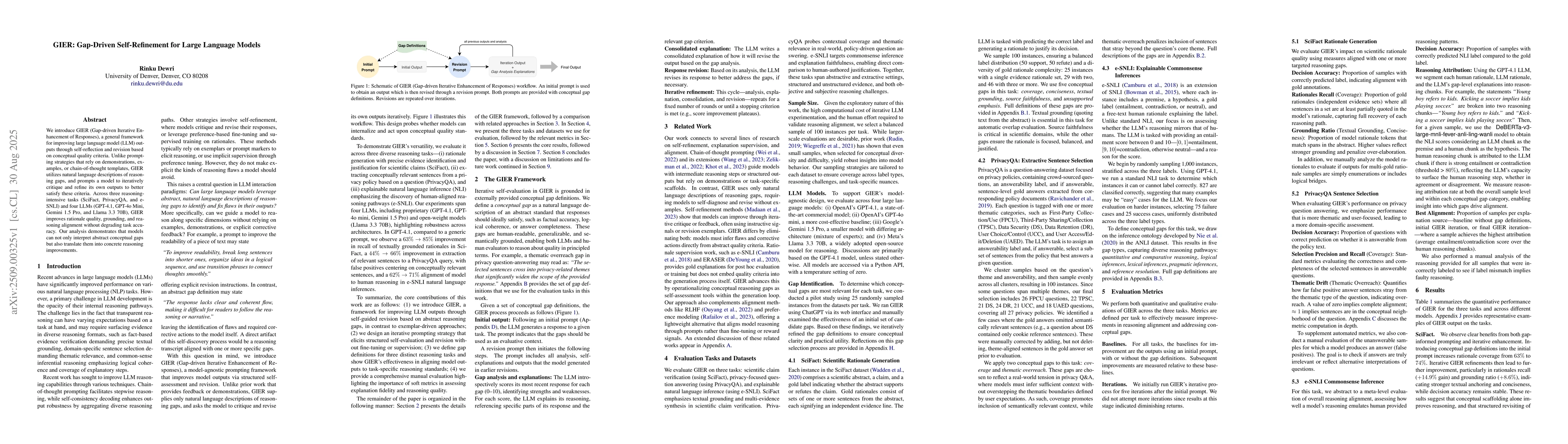 Thumbnail for GIER: Gap-Driven Self-Refinement for Large Language Models