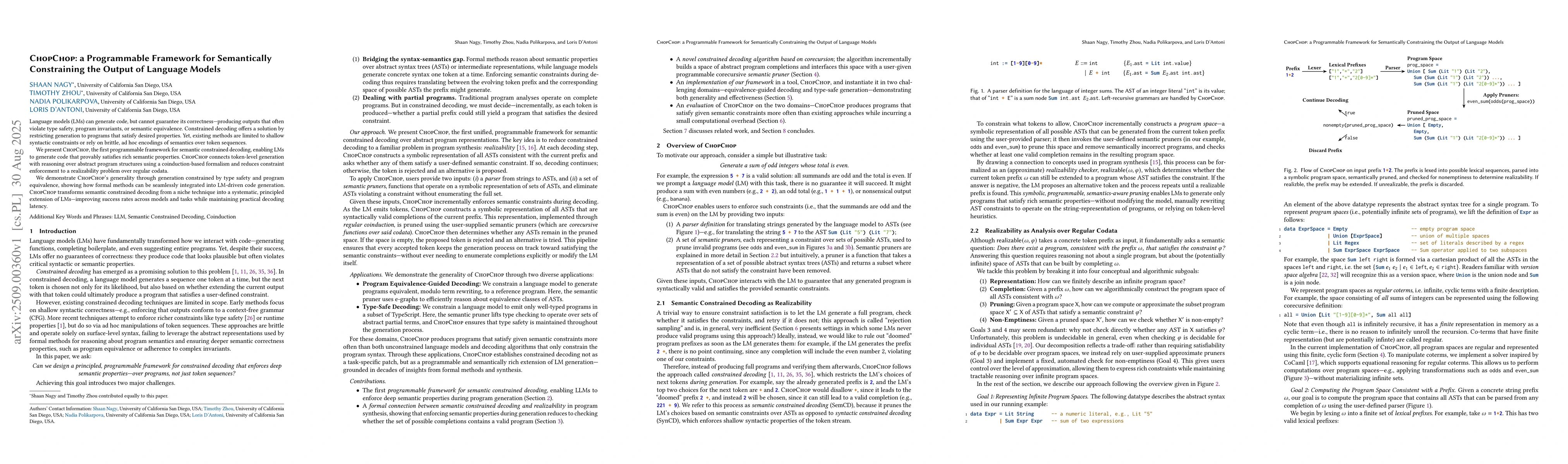 Thumbnail for ChopChop: a Programmable Framework for Semantically Constraining the
  Output of Language Models