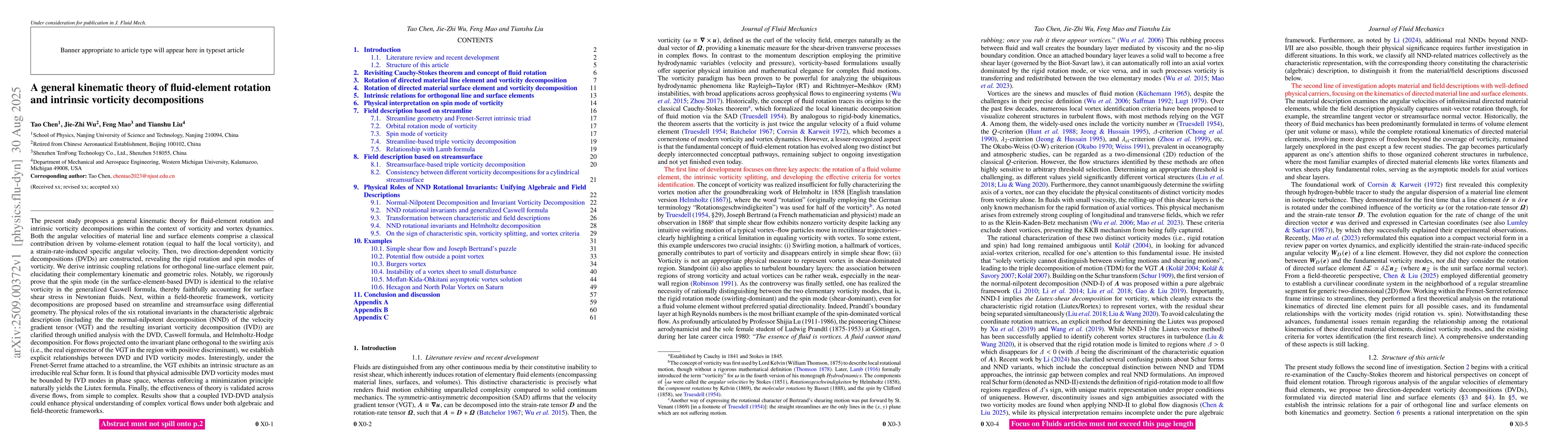 Thumbnail for A general kinematic theory of fluid-element rotation and intrinsic
  vorticity decompositions