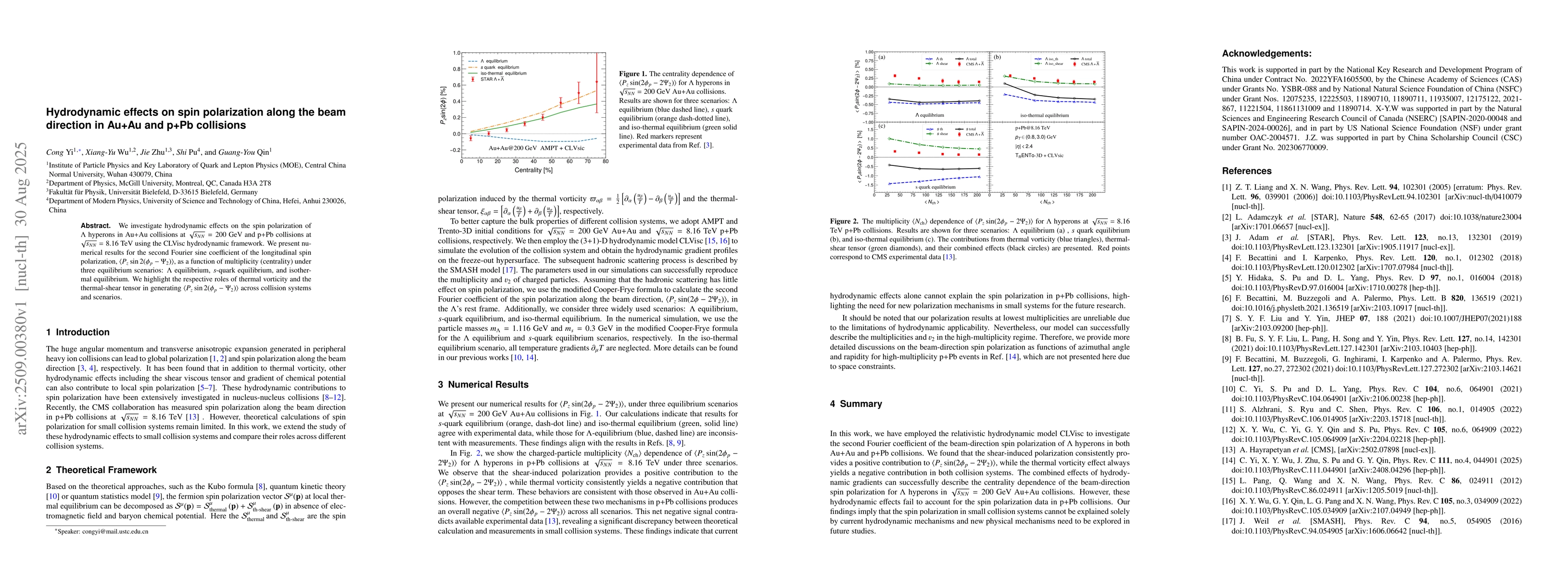 Thumbnail for Hydrodynamic effects on spin polarization along the beam direction in
  Au+Au and p+Pb collisions
