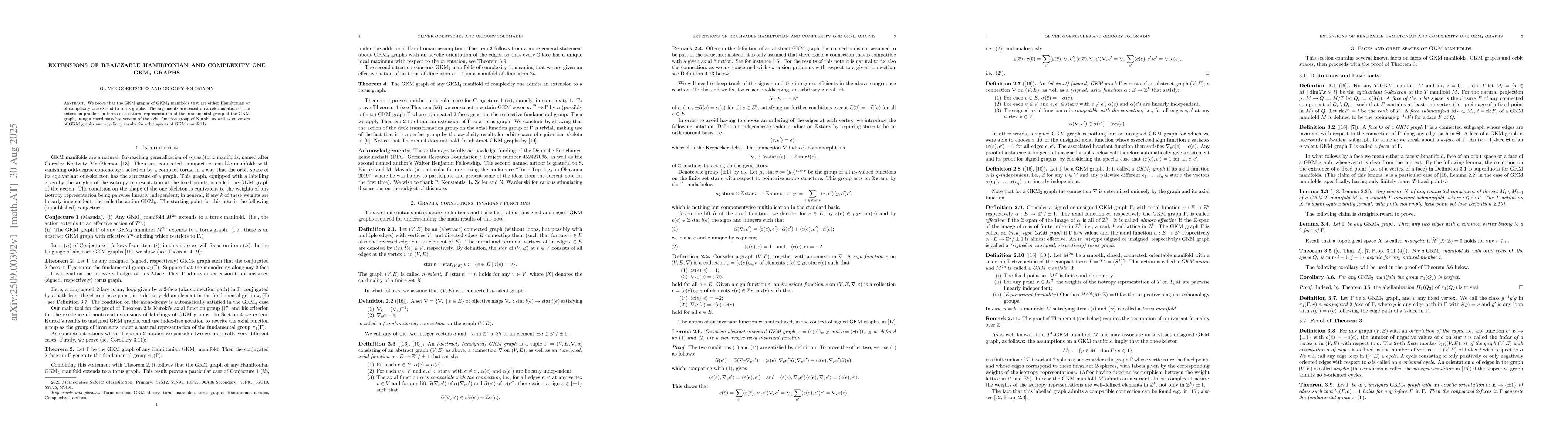 Thumbnail for Extensions of realizable Hamiltonian and complexity one GKM$_4$ graphs