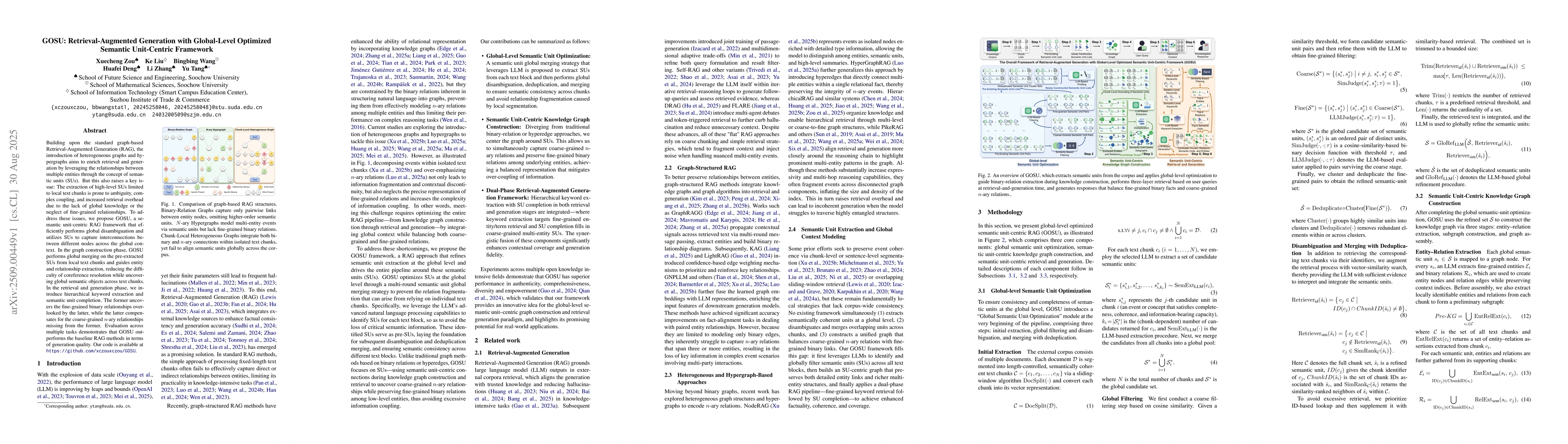 Thumbnail for GOSU: Retrieval-Augmented Generation with Global-Level Optimized
  Semantic Unit-Centric Framework