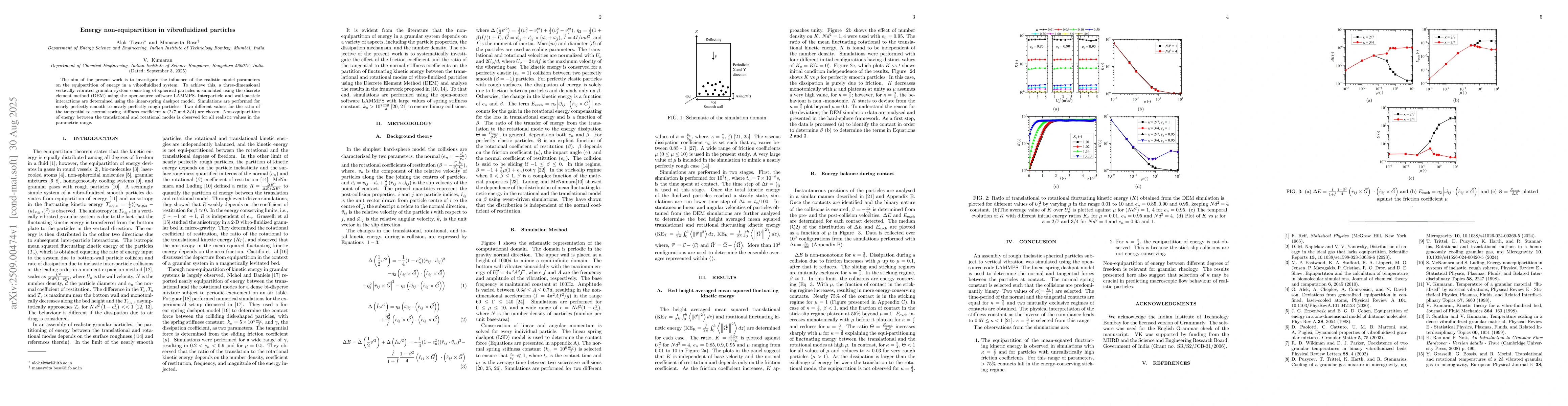Thumbnail for Energy non-equipartition in vibrofluidized particles