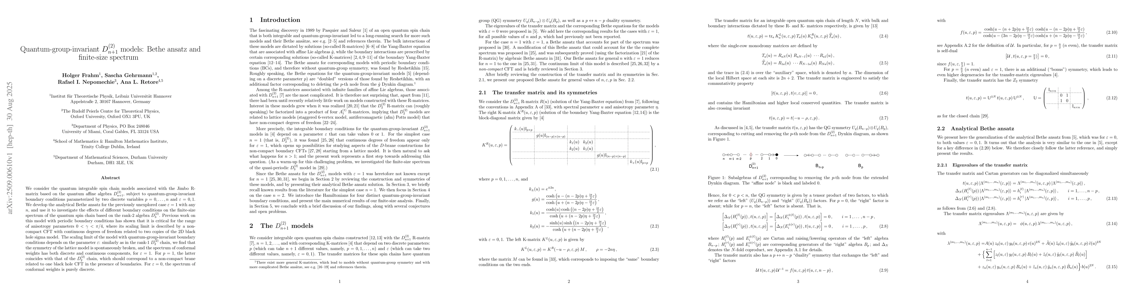 Thumbnail for Quantum-group-invariant $D^{(2)}_{n+1}$ models: Bethe ansatz and
  finite-size spectrum