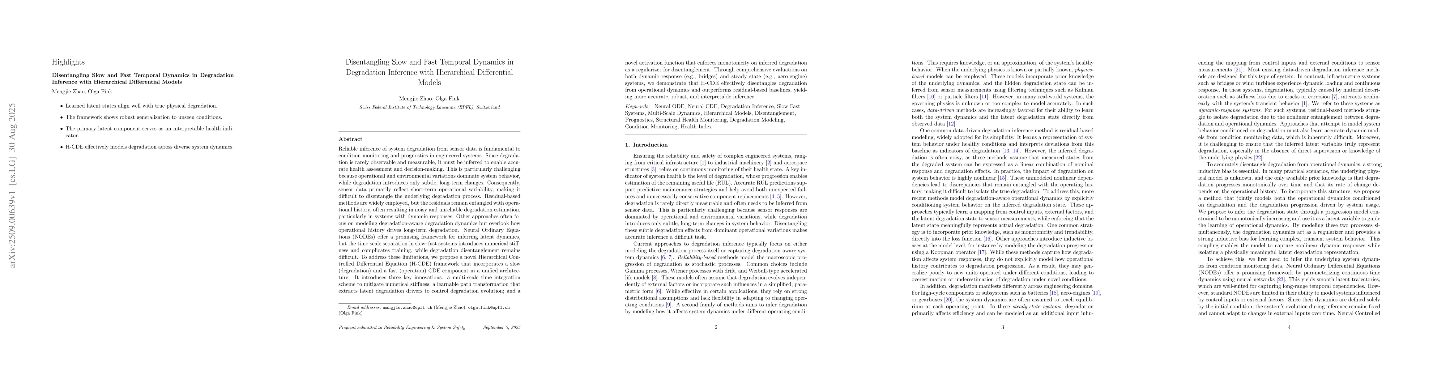 Thumbnail for Disentangling Slow and Fast Temporal Dynamics in Degradation Inference
  with Hierarchical Differential Models