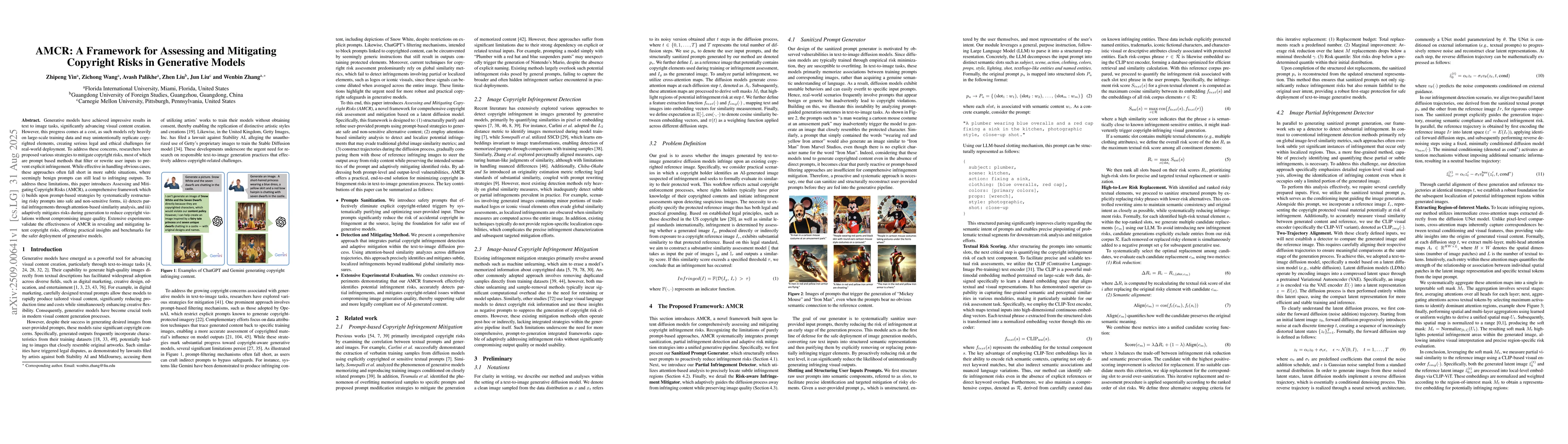 Thumbnail for AMCR: A Framework for Assessing and Mitigating Copyright Risks in
  Generative Models