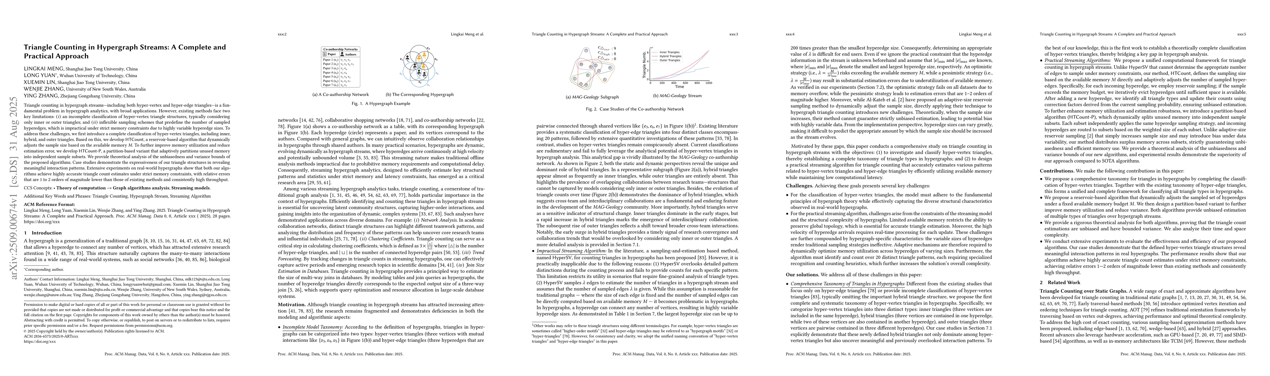 Thumbnail for Triangle Counting in Hypergraph Streams: A Complete and Practical
  Approach