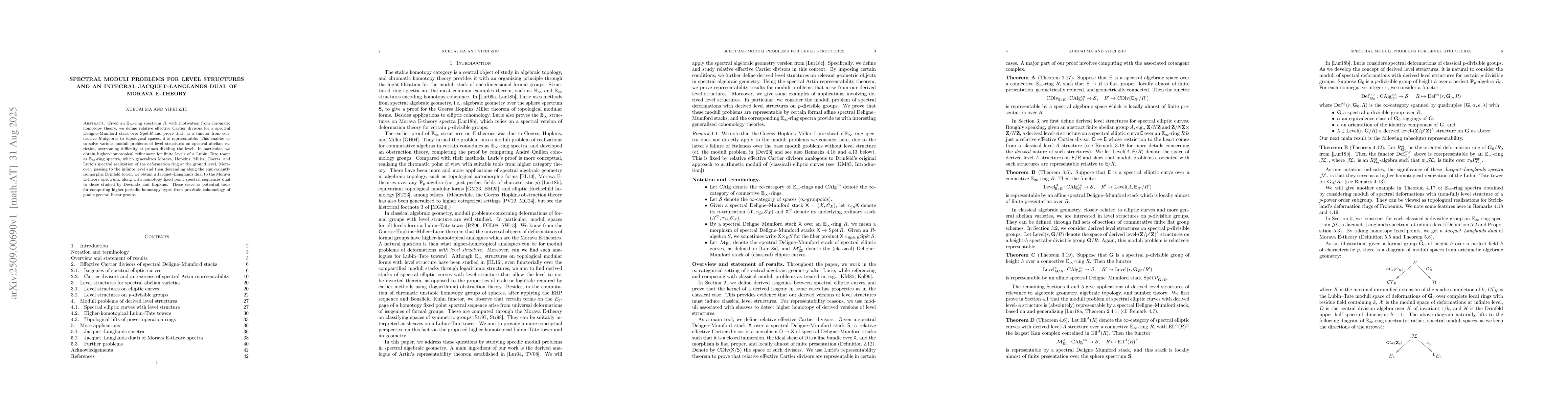 Thumbnail for Spectral moduli problems for level structures and an integral
  Jacquet-Langlands dual of Morava E-theory