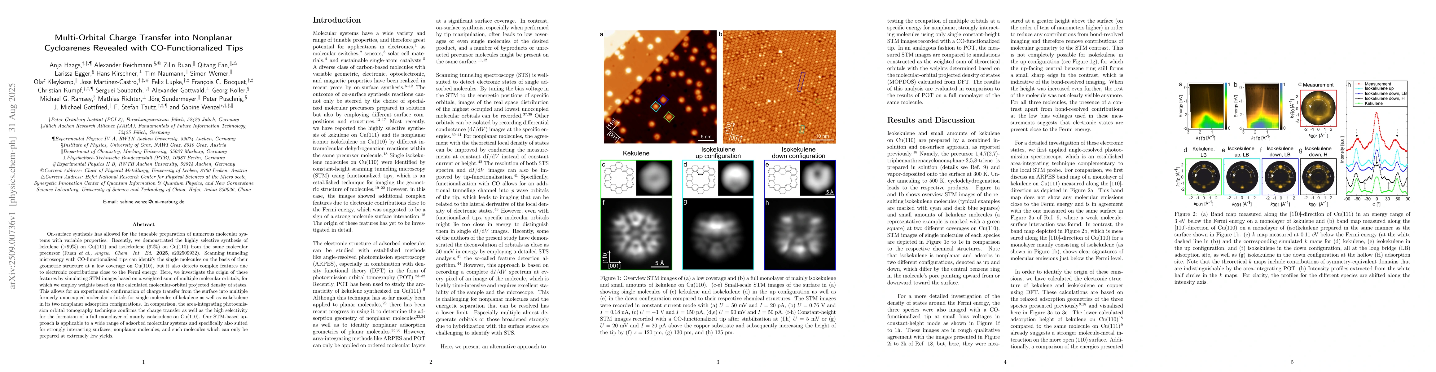 Thumbnail for Multi-Orbital Charge Transfer into Nonplanar Cycloarenes Revealed with
  CO-Functionalized Tips