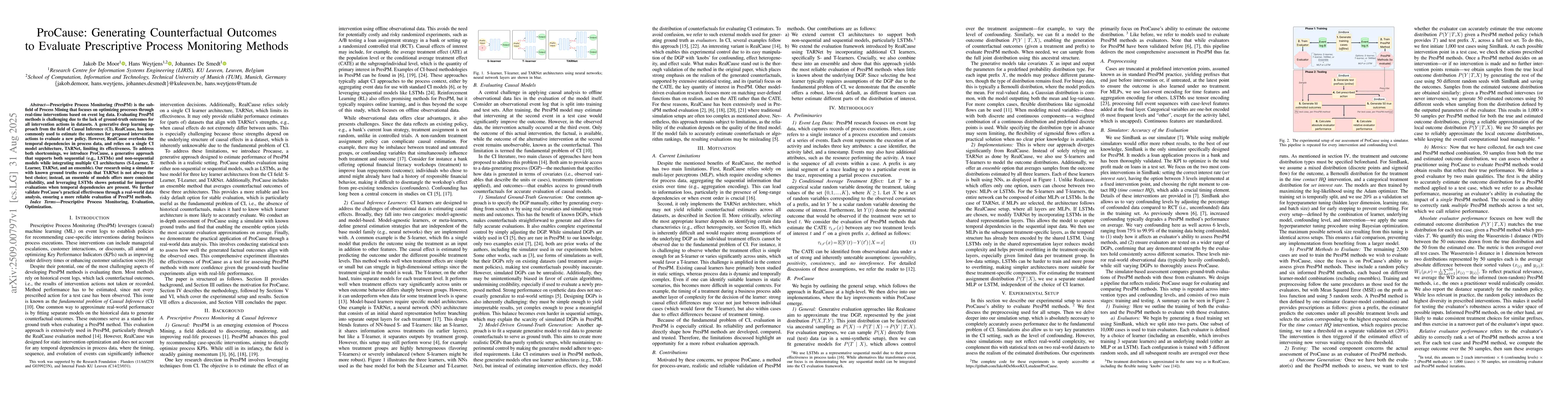 Thumbnail for ProCause: Generating Counterfactual Outcomes to Evaluate Prescriptive
  Process Monitoring Methods