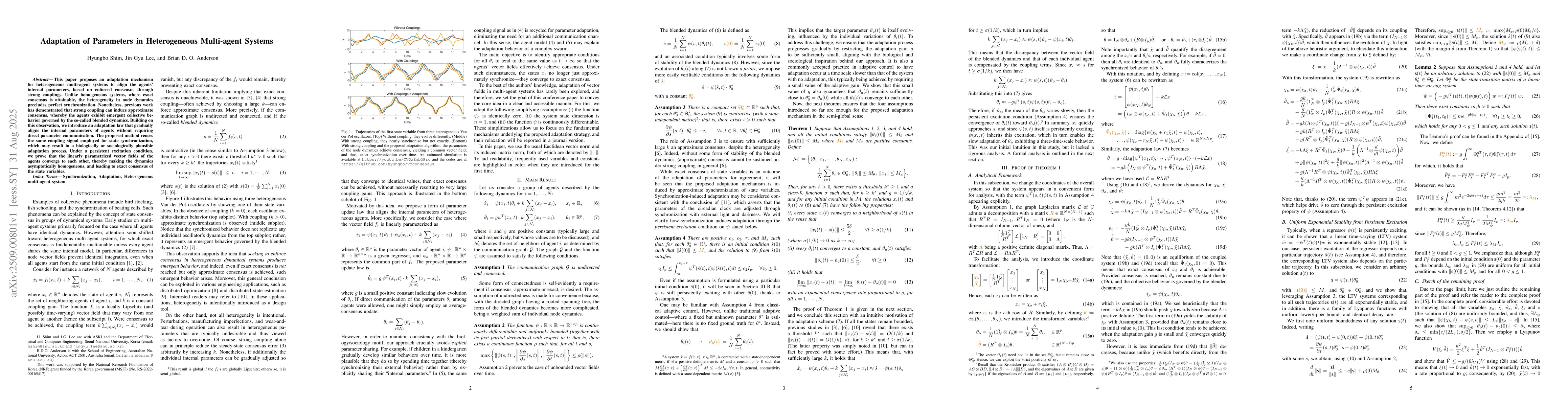 Thumbnail for Adaptation of Parameters in Heterogeneous Multi-agent Systems