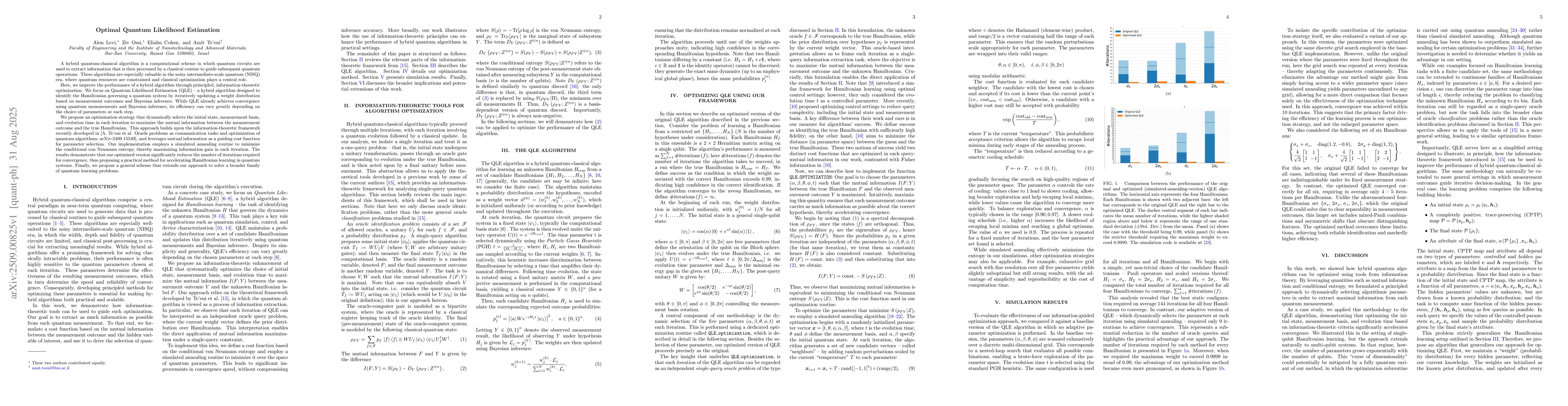 Thumbnail for Optimal Quantum Likelihood Estimation