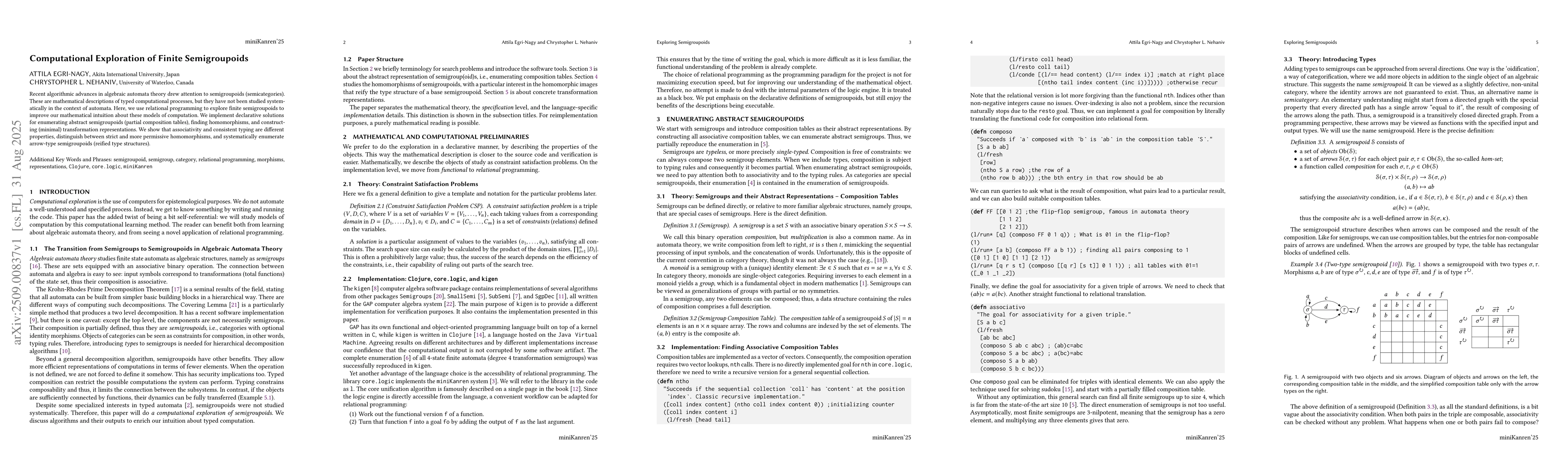 Thumbnail for Computational Exploration of Finite Semigroupoids