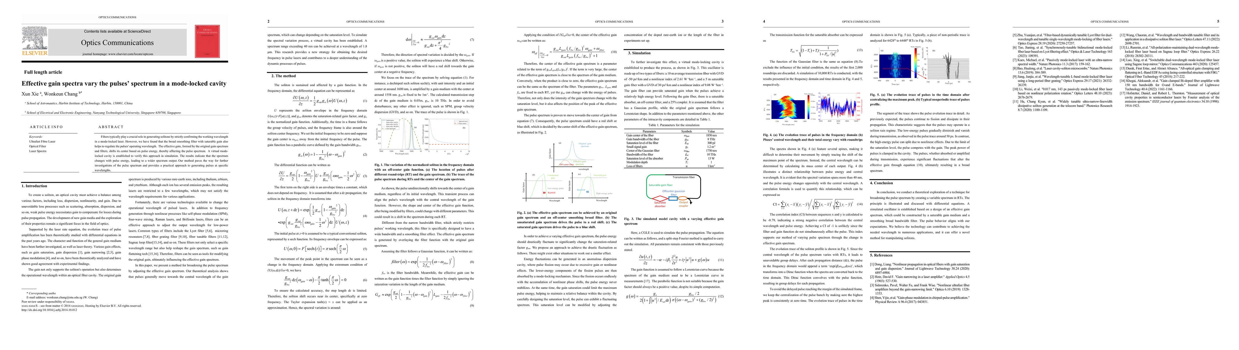 Thumbnail for Effective gain spectra vary the pulses spectrum in a mode-locked cavity