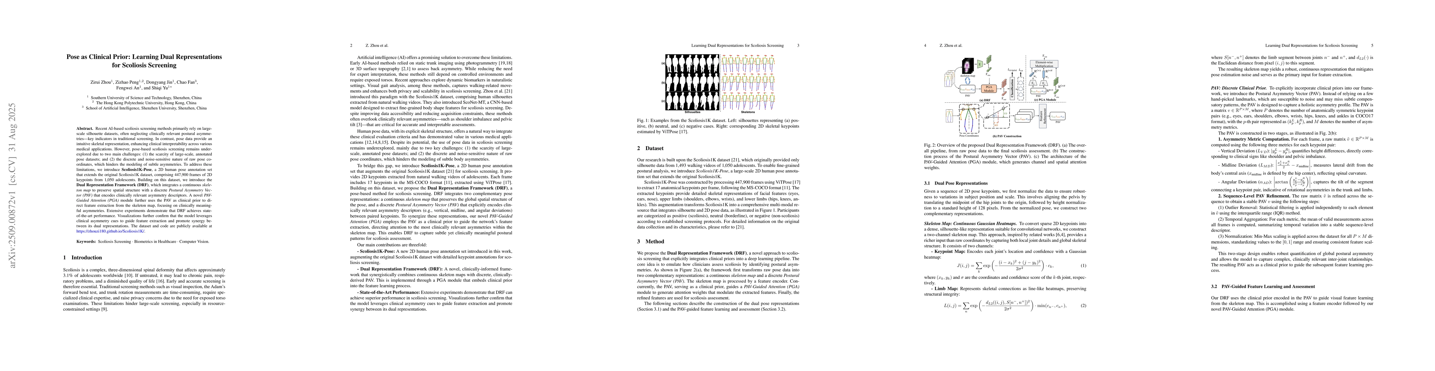 Thumbnail for Pose as Clinical Prior: Learning Dual Representations for Scoliosis
  Screening