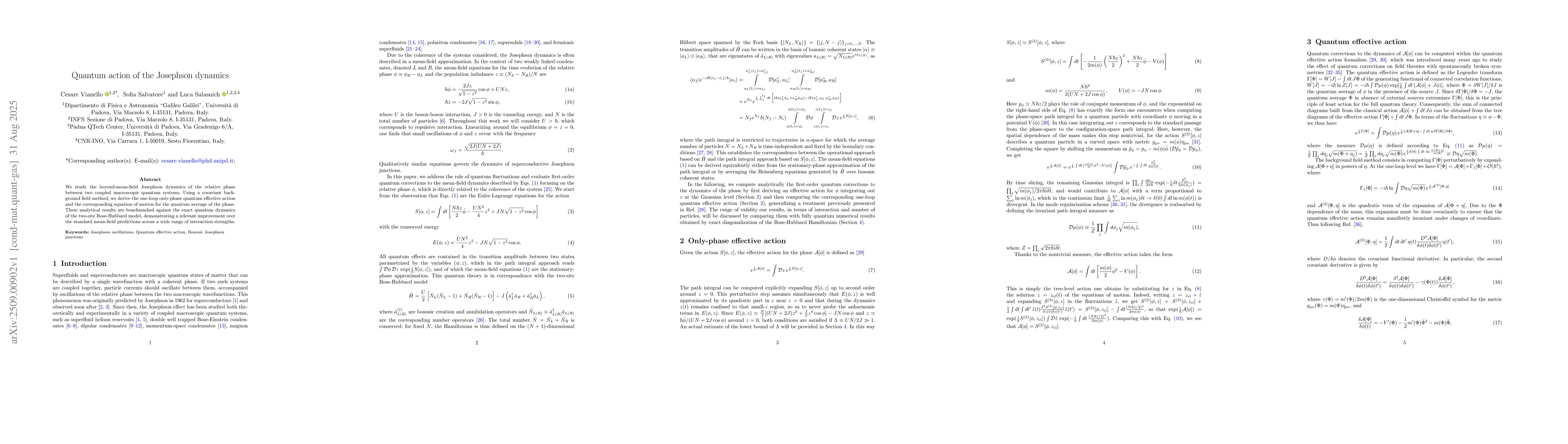 Thumbnail for Quantum action of the Josephson dynamics