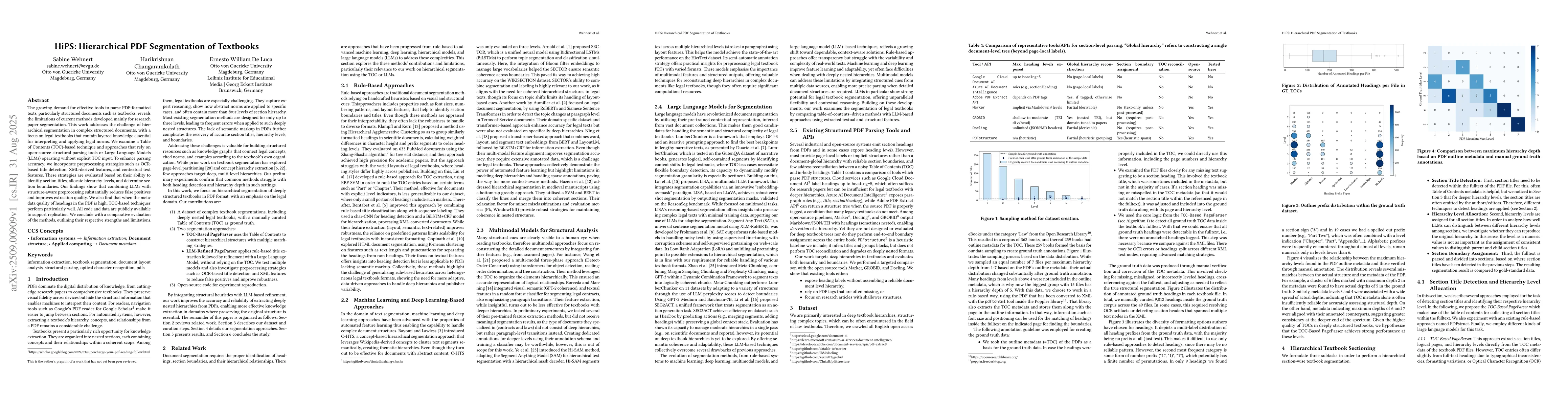 Thumbnail for HiPS: Hierarchical PDF Segmentation of Textbooks