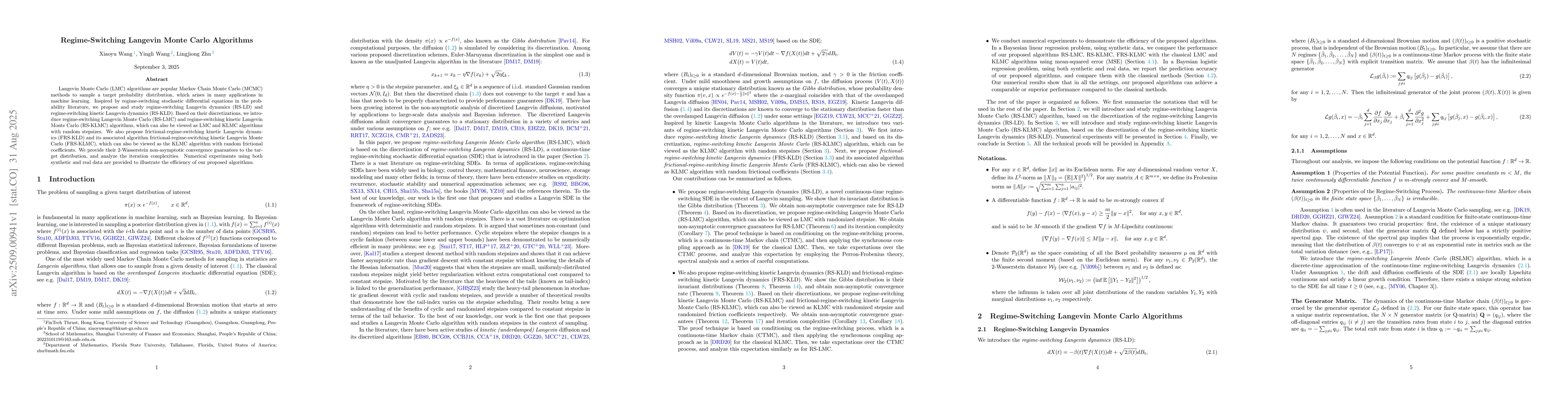 Thumbnail for Regime-Switching Langevin Monte Carlo Algorithms