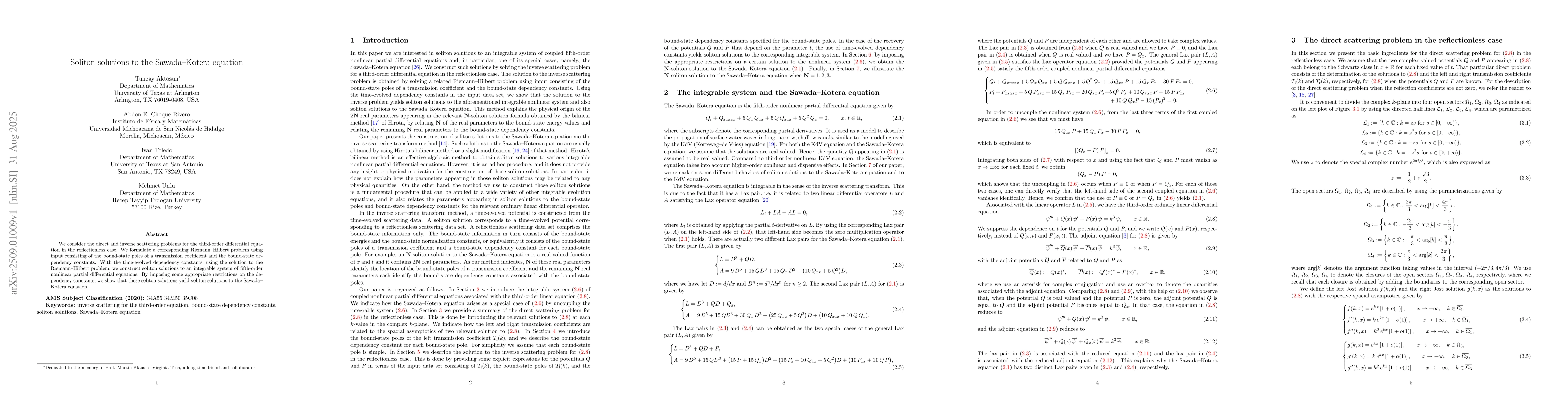Thumbnail for Soliton solutions to the Sawada--Kotera equation