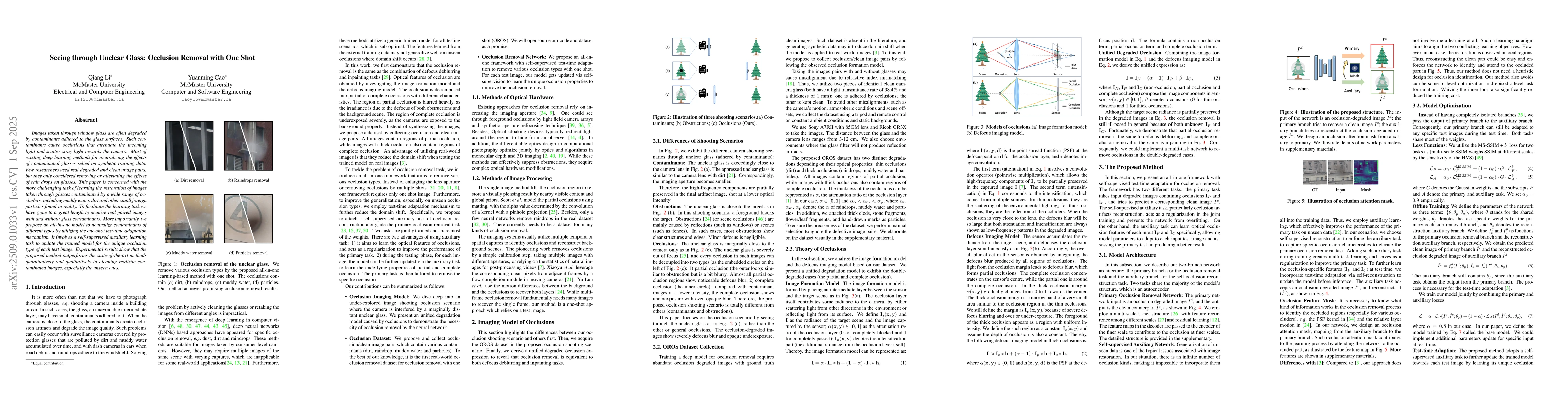 Thumbnail for Seeing through Unclear Glass: Occlusion Removal with One Shot