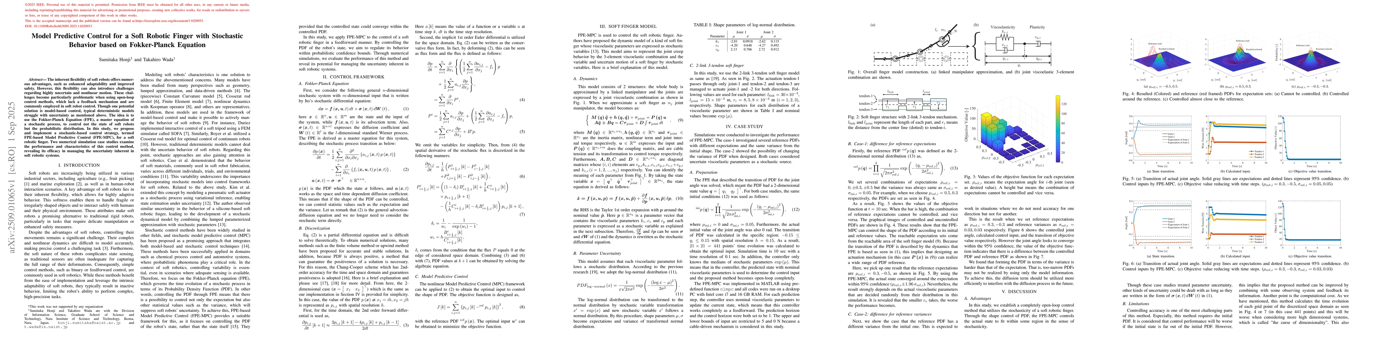 Thumbnail for Model Predictive Control for a Soft Robotic Finger with Stochastic
  Behavior based on Fokker-Planck Equation