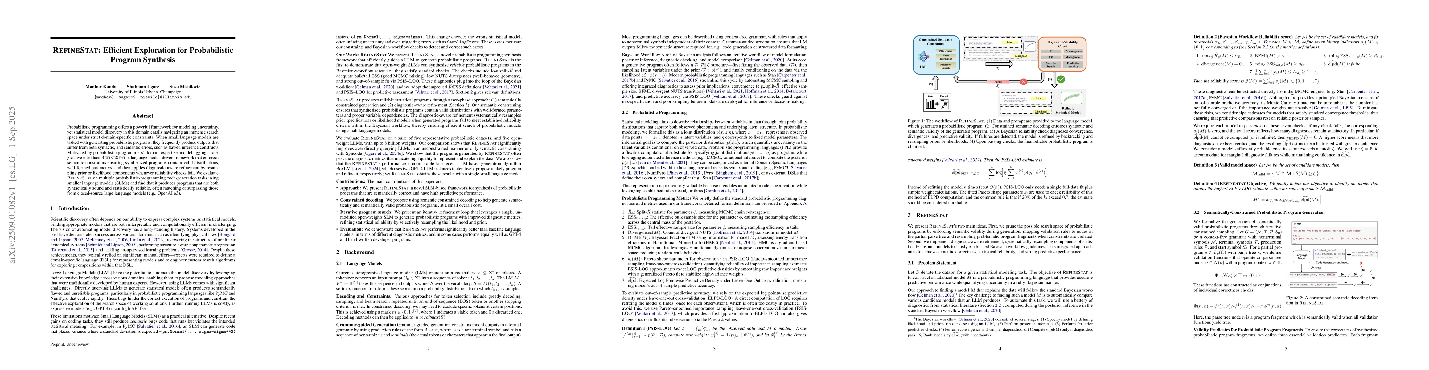 Thumbnail for REFINESTAT: Efficient Exploration for Probabilistic Program Synthesis