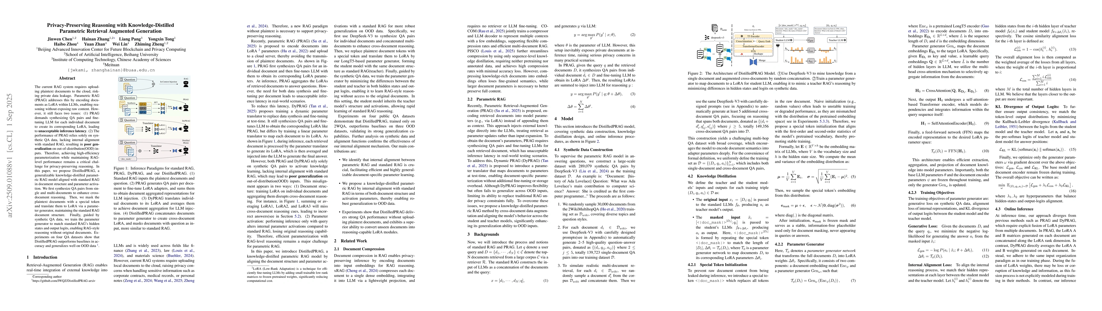 Thumbnail for Privacy-Preserving Reasoning with Knowledge-Distilled Parametric
  Retrieval Augmented Generation