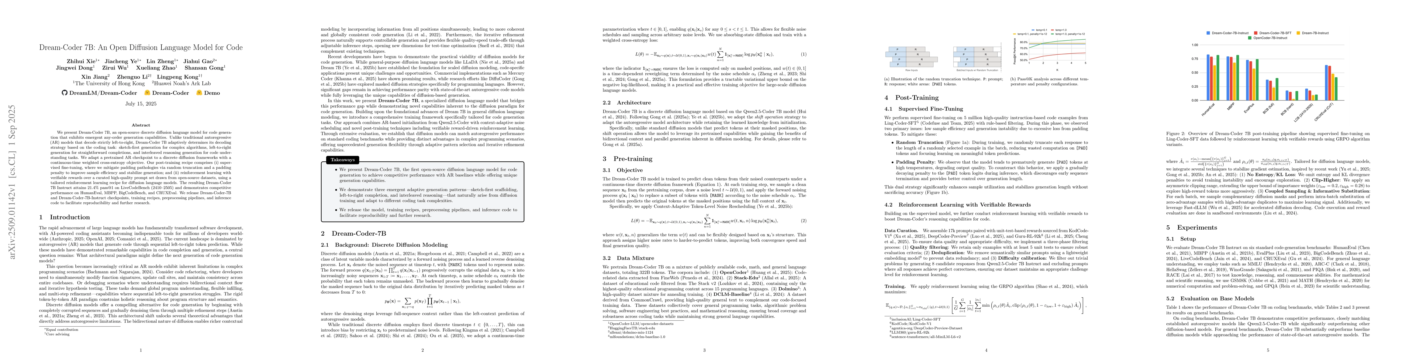 Thumbnail for Dream-Coder 7B: An Open Diffusion Language Model for Code