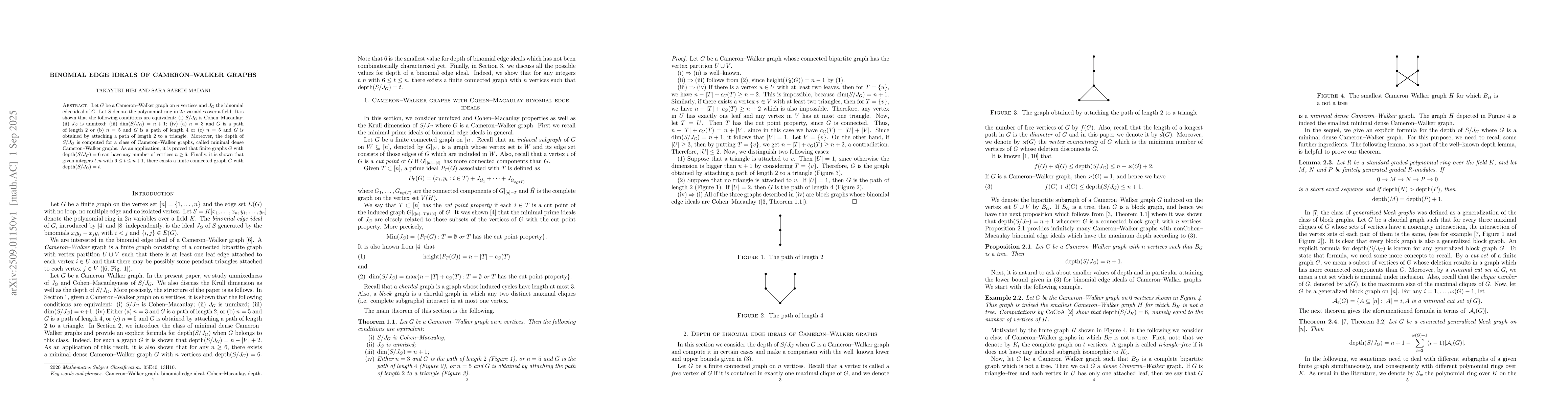 Thumbnail for Binomial edge ideals of Cameron-Walker graphs