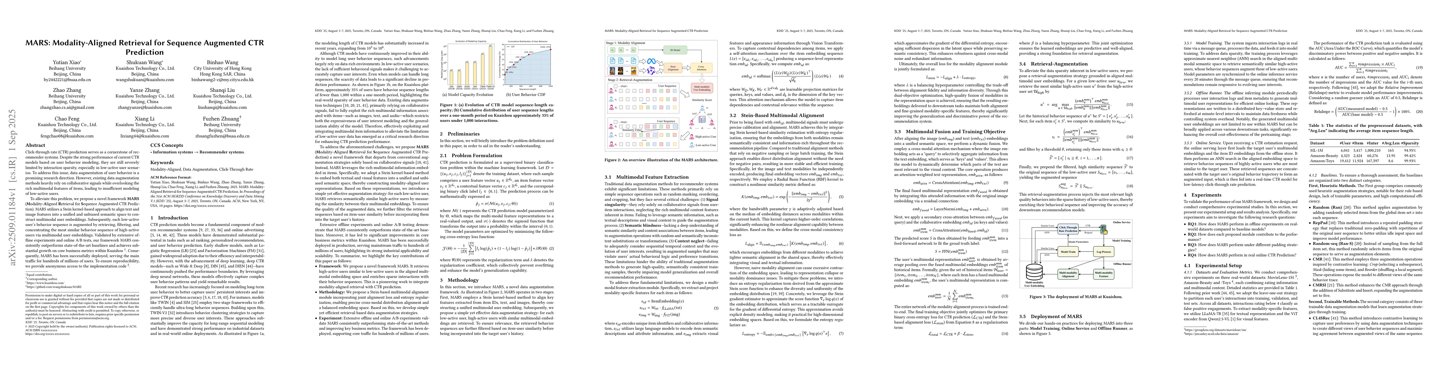 Thumbnail for MARS: Modality-Aligned Retrieval for Sequence Augmented CTR Prediction