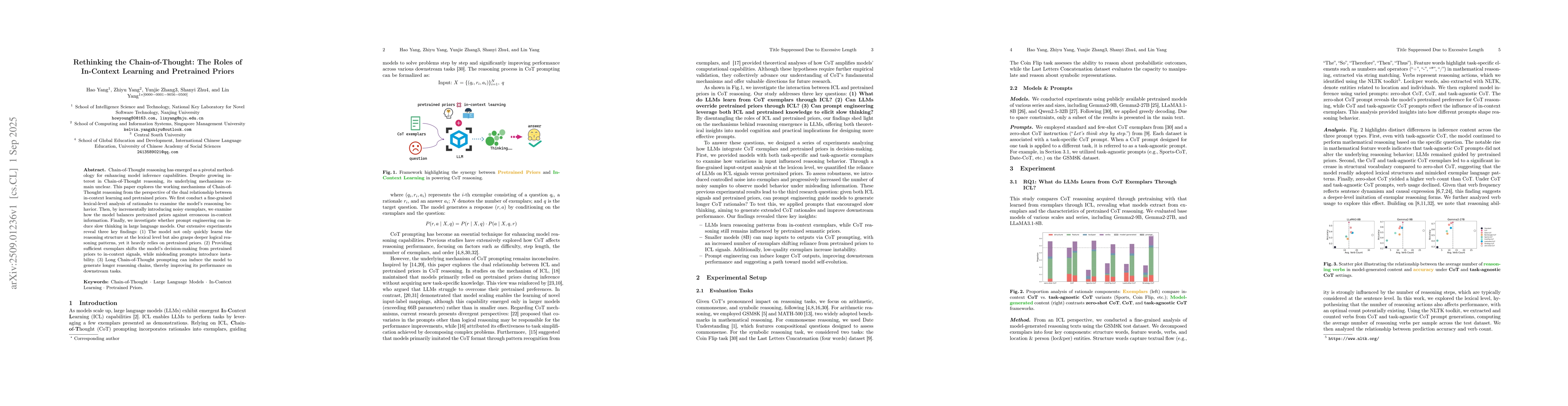 Thumbnail for Rethinking the Chain-of-Thought: The Roles of In-Context Learning and
  Pre-trained Priors